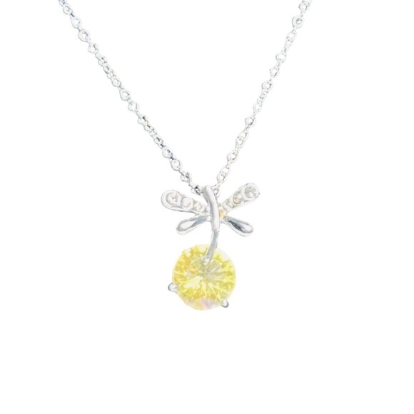 Avon Silver Tone Dragonfly Dance Necklace (1694) - Picture 3 of 7